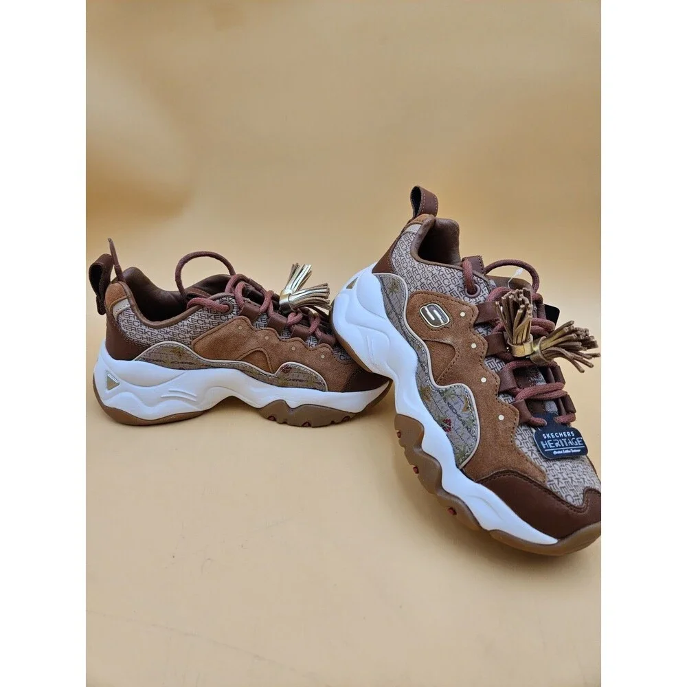 NEW Skechers Premium Heritage D'Lites 3.0 Royal Fringe 149740-TAN Size 5 Sheik